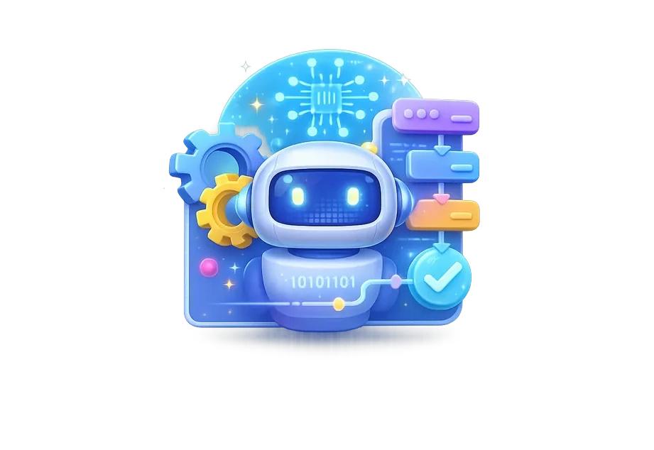 Robot assistant representing AI automation
