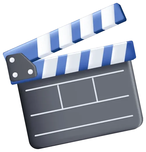 Clapperboard and video production icon